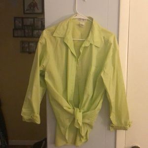 Bright green button down size large